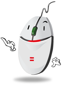 Mascota a modo de ratn que presenta y gua el Curso On line de Seguridad en internet